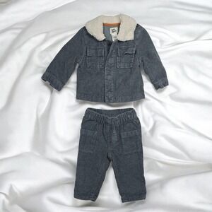 Baby B'gosh Corduroy‎ Outfit Set Sherpa Collar Bomber Jacket and Pants, 6 Months
